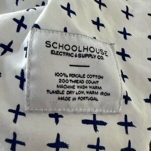 Schoolhouse Duvet Cover Imperfect Plus Navy and White Cross Pattern